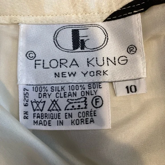 Flora Kung Large Polka Dot Black and White 2pc Peplum Floral Midi Ensemble Retro - Picture 11 of 16